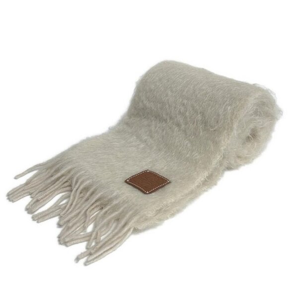 Loewe Muffler Ivory Wool Scarf